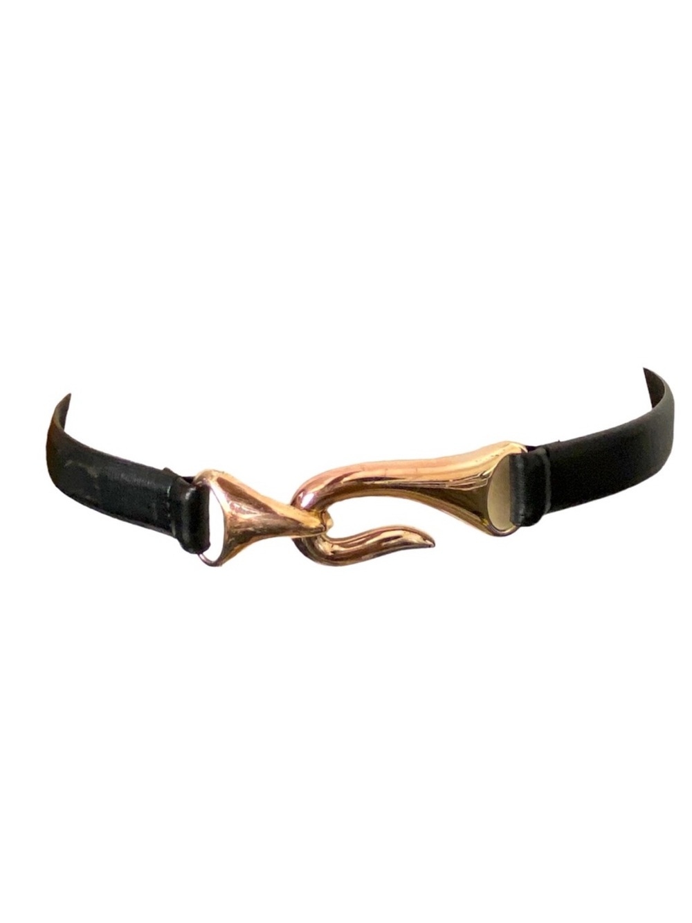 Chico's Belt Leather Rose Gold Modern Hook Adjustable Waist